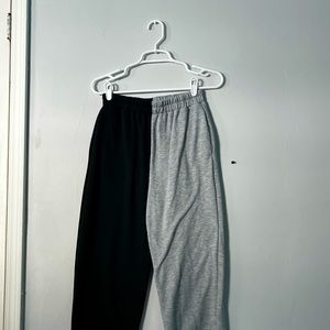 Split color cuffed sweatpants